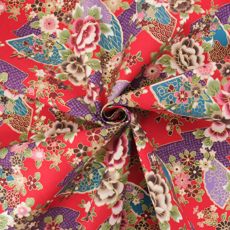 Coton Imprimé Keiko Rouge - Maison Klem